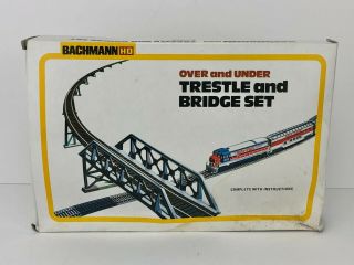 Vintage Bachmann Ho Scale Over & Under Trestle & Bridge Set