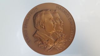 Finland W.  Runeberg Bronze Art Medal Magnus And Ernst Dahlström 67 Gr.  58 Mm.