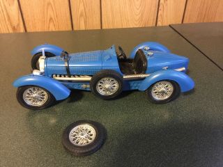 Bburago 1934 Bugatti Type 59 Blue 1:18 Scale Loose Car No Box With Spare Wheel