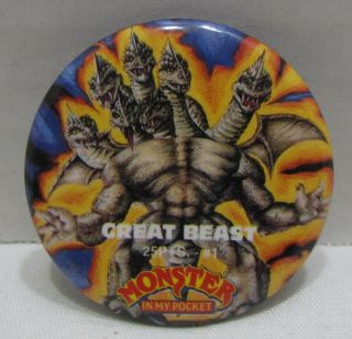 Monsters In My Pocket Pin Button Great Beast,  1991 Osp Publishing