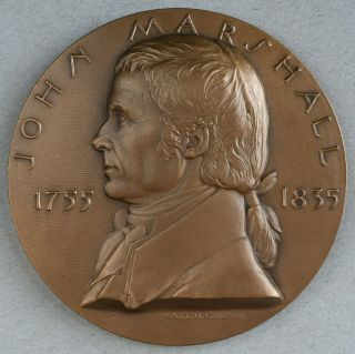 John Marshall 3 " Bronze Medal (nyu Hall Of Fame For Great Americans) Medallion