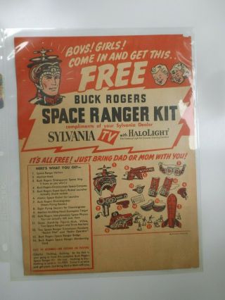1953 Paper Ad Advertising Flyer Buck Rogers Space Ranger Kit