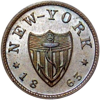 1863 York City Civil War Token Ed Schaaf Union Shield Anchor
