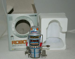 Vintage 1980s Version Of Robot 7 Made In Taiwan By Orbit Tin Wind Up Toy