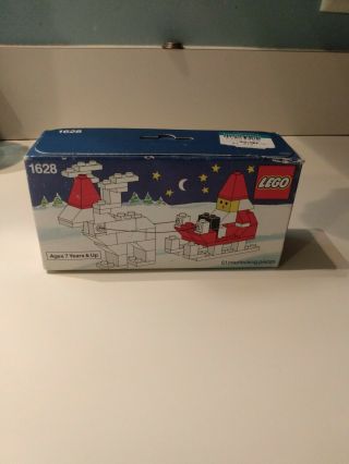 Vintage Lego 1628 Santa On Sleigh With Reindeer 1991 Set 61pc