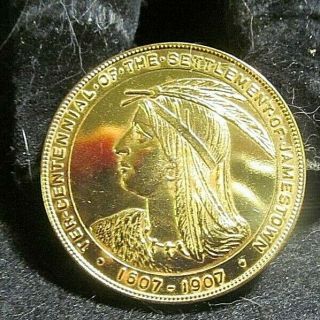 1907 Jamestown Tercentennial Exposition Medal Hk - 347 (pocahontas Medal)