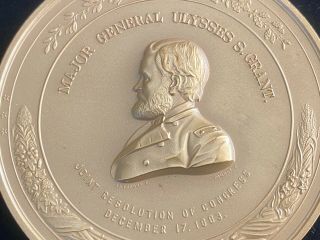 T2: President Ulysses Grant Medal From Congress 1863 Bronze Medal US 3” 2