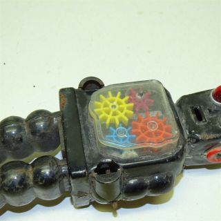 Vintage KO Yoshiya High Wheel Gear Robot Japan Tin Windup Toy 3