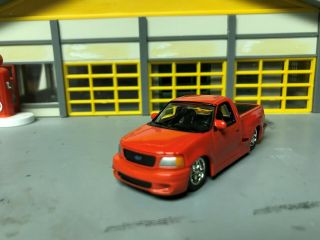 1/64 Hot Wheels 100 93 Ford Lightning Pickup/ Red /Alloy Wheels/Rubber Tires 2