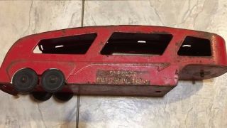Vintage " Structo Auto Haulaway " Toy Car Carrier Trailer Missing Tailgate