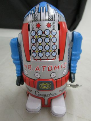 Mr.  Atomic Cragstan Robot Wind - Up Tin Toy Japan Made