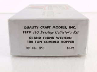 Quality Craft Models 353 Ho Covered Hopper Kit & Decals Grand Trunk Western Gtw