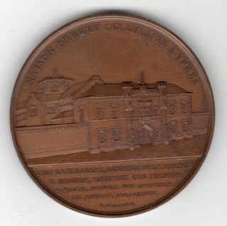 1875 Belgian Medal Issued For The Ypres Prison,  Engraved By C.  Jehotte