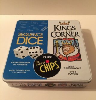 Jax 3 In 1 " Kings In The Corner,  Sequence Dice,  & Game Of Chips " - All Complete