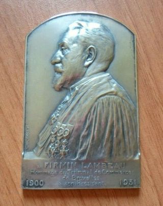 1931 Firmin Lambeau Belgian Art Medal By Devreese