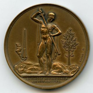 France Bronze Restrike Medal Napoleon Battle Of Friedland 41mm 36,  6gr