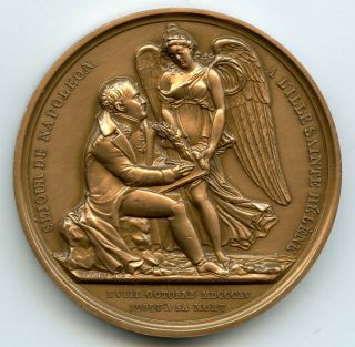 France Bronze Restrike Medal Napoleon At St.  Helena 41mm 39gr