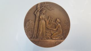 Finland W.  Runeberg Bronze Art Medal Johan Ludvig Runeberg 106 Gr.  60 Mm.
