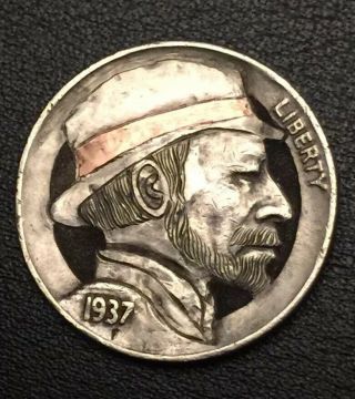 Hobo Nickel Classic Style Hand Carved Engraved Half Dollar Coin Ohns Love Token