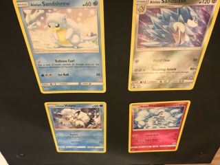 Pokemon Cards Alolan Sandshrew,  Sandslash,  Alolan Vulpix,  And Ninetales