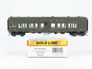 Ho Scale Walthers 932 - 4151 Pullman Ps Troop Sleeper Passenger Car 9153 Rtr