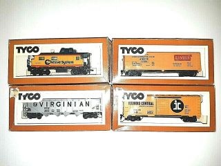 Vintage Tyco Ho Scale (4) Cars In Boxes
