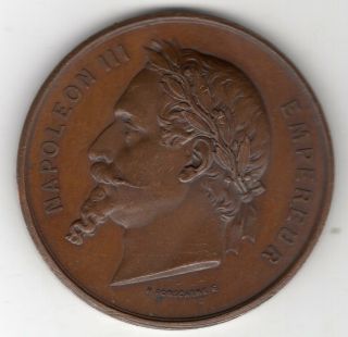 1867 French Napoleon Iii Medal For Universal Exposition In Paris,  By H.  Ponscarme