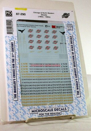 Decals Microscale 87 - 290 Ho Chicago & North Western/c&nw Diesels (1960s - 1980s)
