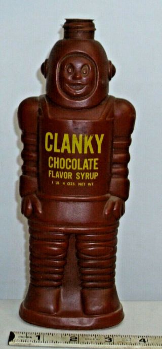 Clanky The Robot Space Man Chocolate Syrup Container 1950s