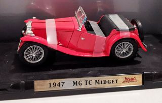 1947 Mg Tc Midget Diecast Car - 1:18 - Red - Road Signature