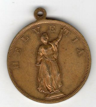 1887 Swiss Medal For The Federal Shooting Festival In Geneva