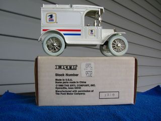 Ertl 1913 Ford Model T Delivery Van Us Mail Coin Bank