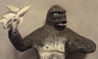 Vintage 1970s " King Kong " Monster Gorilla W/ Jet Plane Rubber Figure Hong Kong
