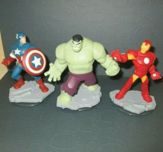 Disney Infinity 2.  0 Avengers Figures Captain America Iron Man Hulk Marvel Topper