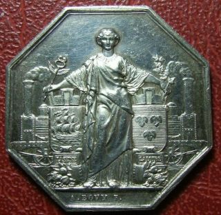 Art Nouveau Railway From Paris To Orléans 1838 Silver Token By A.  Bovy