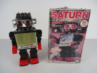 Vintage 13 " Walking Saturn Robot Vision Toys With Box