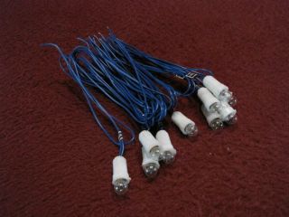 2 Ho/n 10 Miniature Clear Light Bulbs W/ Wire Leads Dc 12 - 18v - Screw - Japan
