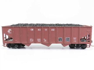 Ho Scale Cr Conrail 3 - Bay Open Hopper W/ Load 431182 Rtr Model