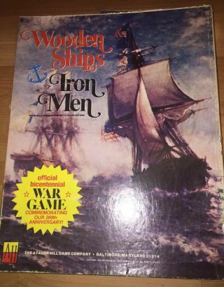 Vintage 1975 Avalon Hill Wooden Ships & Iron Men War Sail Board Game
