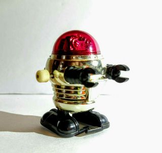 Vintage Tomy Wind Up Mini Robot Red Helmet Toy Vintage Collectible 1977