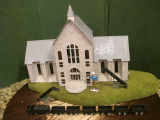 O Gauge Train Church Custom Made Large 15 " X 10 " Train Layout