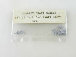 Vtg Quality Craft Ho 37 Tank Car Place Cards Metal 12 To A Pack S10