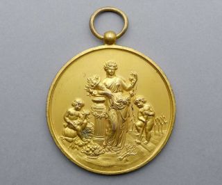 French Large Medal.  Woman Marianne Female.  Children Cherub Putti,  Art Nouveau.