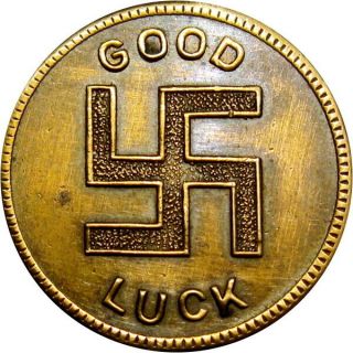Pre 1933 Philadelphia Pennsylvania Good Luck Swastika Token Winston Dictionary