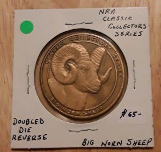 Nra Medal: Big Horn Sheep.  Error,  Doubled Die Rev.