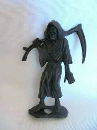 Vintage Mpc Grim Reaper 2.  5 Inch Black Plastic Toy Monster Figure