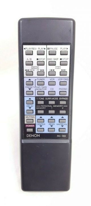 Denon Rc - 169 Remote Control For Avr - 800 Avr - 1000