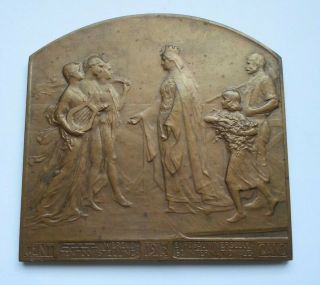 1913 Universal Exposition Belgian Art Nouveau Bronze Medal By Devreese