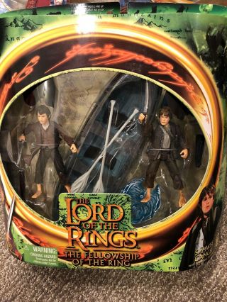 Toybiz Lord Of The Rings Fellowship Samwise Gamgee Frodo Elven Boat