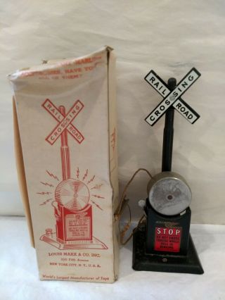 Vintage Marx Train O - Scale Accessories 418 Bell Ringing Crossing Signal Org Box